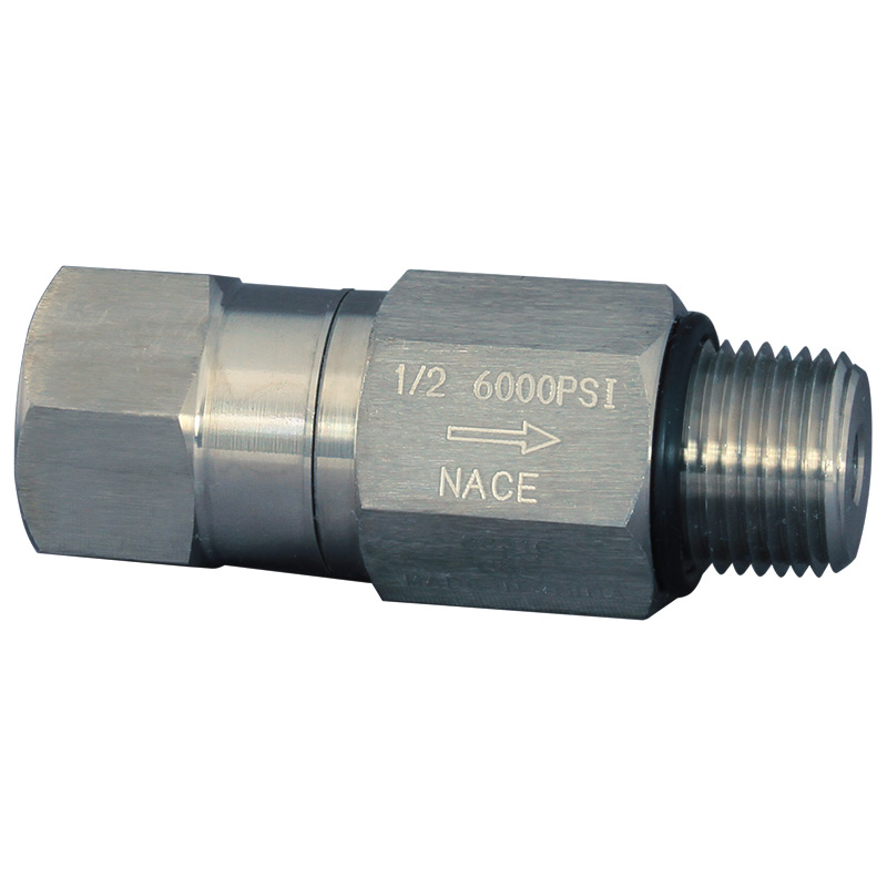 Inline check store valve
